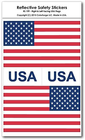 CoolHubCaps Рефлективно десно и лево -американско знаме и декорации во САД - шлемови, инвалидски колички, браници за автомобили