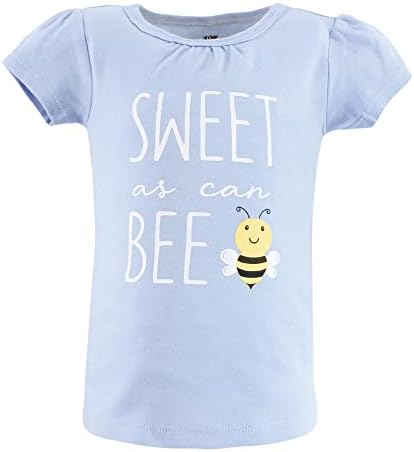Хадсон Бебе унисекс маици со кратки ракави за бебиња, диви цвеќиња, 2 дете