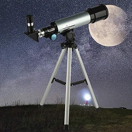 Bgdiddddddd Телескоп Почетник Мал Телескоп Двоглед Телескоп Почетник, 90x Рефрактор, 360mm Фокусна Должина, Истражување На Месечината,