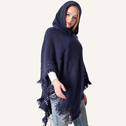 Keusn Shawl обвива за жени мода есен/зима плетена капена наметка цврста боја пулвер наметка топла марама за жени