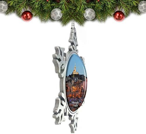 Умсуфа Франс Олд пристаниште на Марсеј Божиќ украс за украсување на дрво кристален метален сувенир подарок