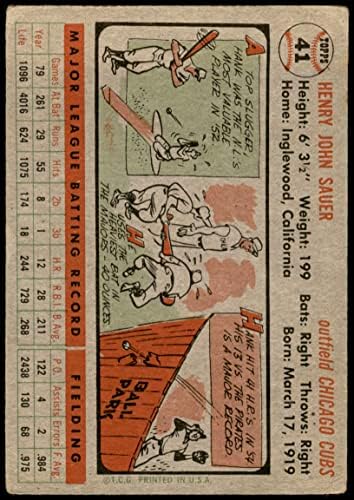 1956 Топпс # 41 Хенк Сауер Чикаго Коцки Добри младенчиња