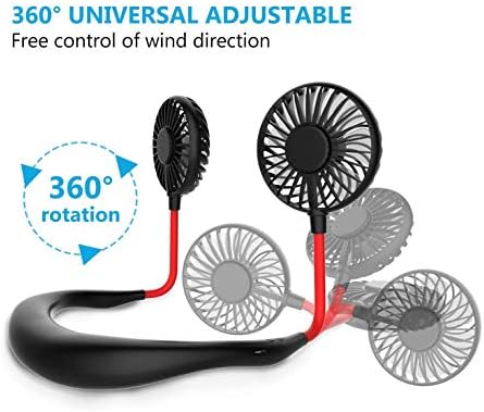 Носечки вентилатор за вратот 3-брзински пренослив спортски вентилатор без раце USB полнење мини вентилатор Со Led Светлина И Ароматерапија Тивка и долга работа