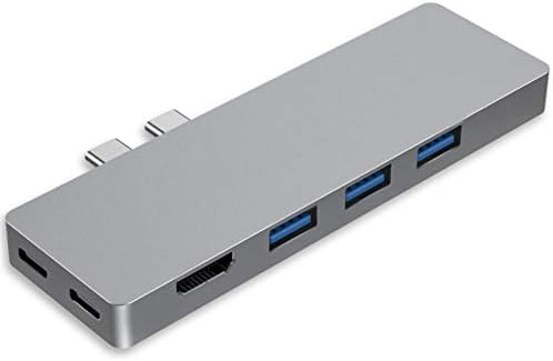 MMOBIEL USB C Hub-USB C Адаптер НА HDMI, 2X USB-C, 3X USB 3.0 И Sd / TF Картичка Читач - 8 Порти Центар - Компатибилен Со MacBook, iPad, Лаптоп, Chromebook И Други Тип C Модели - Алуминиум