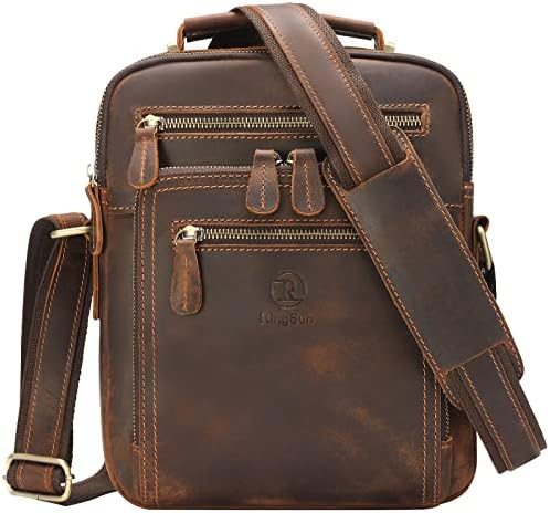 РИНГСУН мала кожна чанта за чанти за машка чанта, кожа Човек чанта торба торба за гласини за мажи патент крстосница торба за рамо, РС30