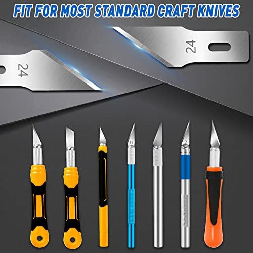Сет на занаетчиски нож од 16 парчиња со 100 пакувања со ножеви со ножеви со ножеви 24, SK5 јаглерод челик ток-лопатки за полнење на