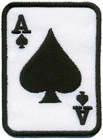 Ace of Spades Black Suit Playing Card Card Poker Retro Casino Biker Rat Pack Applike Iron-On Patch