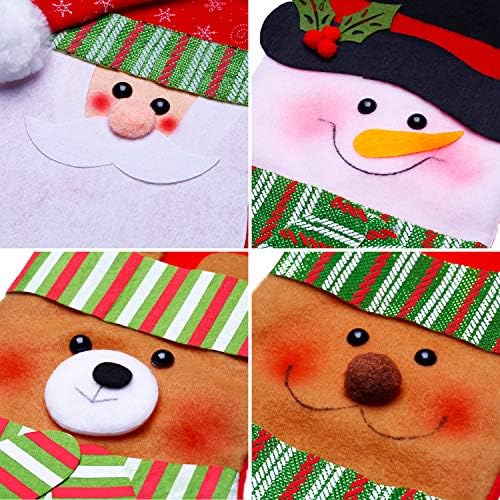 Џетек 4 Парчиња Божиќни Чорапи 15 Голем Снешко Дедо Мечка Ирваси Божиќ Виси Чорапи Бонбони Третираат Торба За Божиќ Партија Фаворизира
