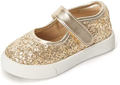 The The Bron Girls Sneakers Toddler Canvas Glitter Loafer Tennis Shoes