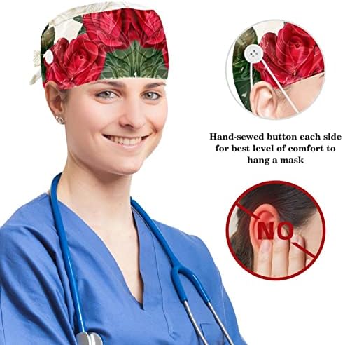 Медицинска сестра ги капачињата жени долга коса, моливчиња од виножито од креда прилагодливо работно капаче со копче и лак за коса