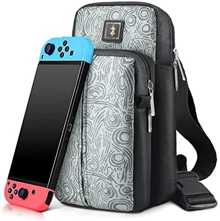 Трага за патувања за носење на рамо за Nintendo Switch/Lite ранец на ранец на цреша од цреша, торба за додатоци за игри за прекинувач OLED