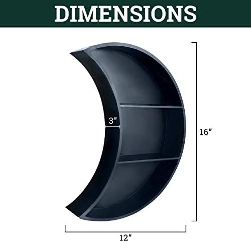 Муден Црна Полумесечина Полица За Кристали, Есенцијални Масла и Готски Декор-Полица Во Форма На Месечина - Кристална Полица - Боемски Декор, Декор