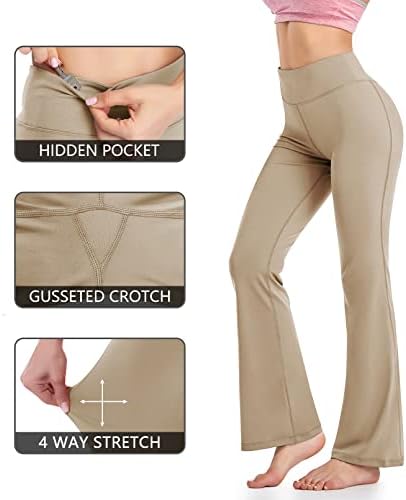 Безобразни 7 женски јога панталони со џебови со високи панталони за истегнување на половината