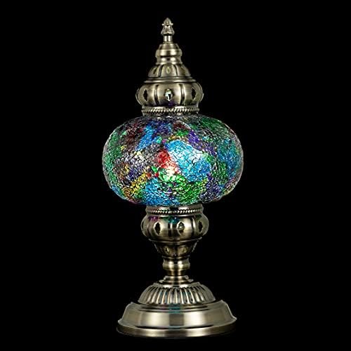 Маракеш Турска маса за ламба Мозаик стаклена креветче ноќна ламба Декоративна мароканска Тифани Стилска ламба светло со нас приклучок