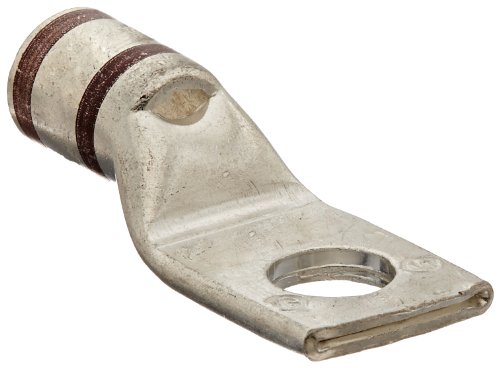 Panduit LCAS2-56-Q калај-позлатен конектор за компресија на бакар, еден дупка, кратко барел со прозорец, #2 AWG жица, 5/16 Студ за обетка