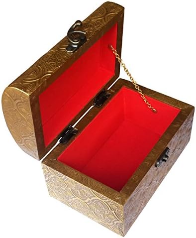 Деси Каригар дрвена накит кутија месинг месинг сенка дома декоративна ставка за подароци за занаетчиство
