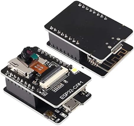 Модул за развој на фотоапаратот Hiletgo 2PCS ESP32-CAM ESP32-S OV2640 2MP Одбор за развој на фотоапарати + микро USB до сериски порта CH340C 4.75V-5.25V WiFi Bluetooth со слот за TF картичка за Arduino Raspberr