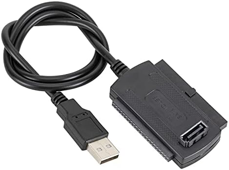 Конектори SATA PATA IDE до USB 2.0 Адаптер за адаптер за хард диск AC до IDE Конвертор на напојување за лаптоп со хард диск од 2,5/3,5 инчи -