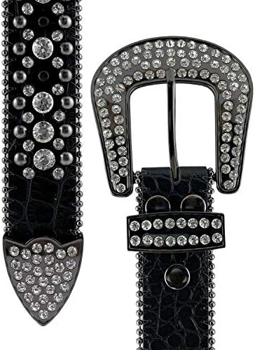 35158 50158 Women'sенски појаси Rhinestone Belt Fashion Western Cowgirl Bling Studed Design Design Leather Belt