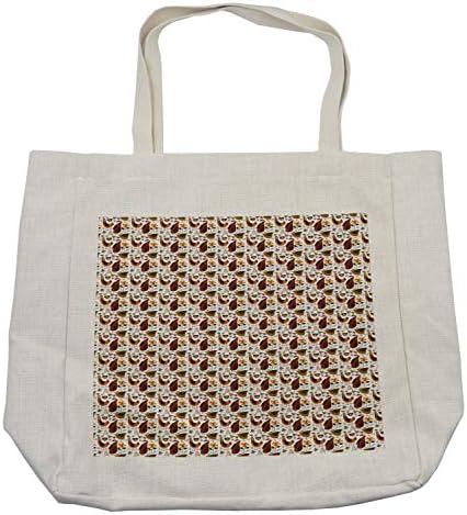 Торба за купување на животни Амбесон, смешни разни кокошки јајца и цвеќиња цртани рурални фарма елементи, еко-пријателска торба за еднократна