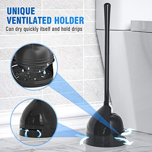 Uptronic 4 пакувачки приклучоци за тоалети со држач, уникатен клип со дизајн на сите агол, Plungers за бања со држач, тоалета