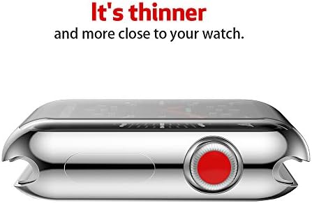 Компатибилен за Apple Watch Series 3 Case 38mm Комплетна покривка мека TPU заштитна кутија за серија на Apple Watch 2/3 за жени мажи сребро