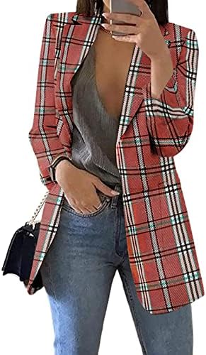 Водмиксиг женски обични јакни за пешачење отворено фронт плус големина на отворено плетенка предна работа во канцелариски џебови
