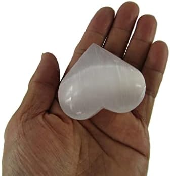 Circuitoffice 3 парче бели селенитски срца, со големина од околу 2 , за Вика, Реики, заздравување, метафизички, чакра, позитивна енергија,