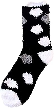 Термички чорапи за женски корали од руно чорапи ленти чорапи разнобојни лесни атлетски чорапи, случајни цевки чорапи жени