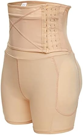 Youngcенски женски долна облека лажна грб на телото, голема подлога за задникот, беспрекорна контрола на половината, кратки облици, гаќички долна облека, беж беж