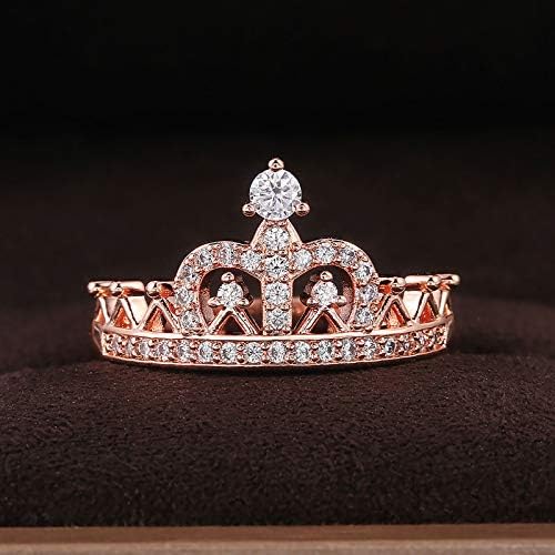 Прстени за венчавки и ангажмани со големина на бакар, дама 510 прстен темперамент прстен Елегантен предлог крунски прстени