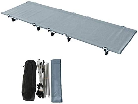 Ultralight Portable преклопување единечен кампување креветчето шатор кревет алуминиумска легура метална рамка Тешката должност вклучува и торба