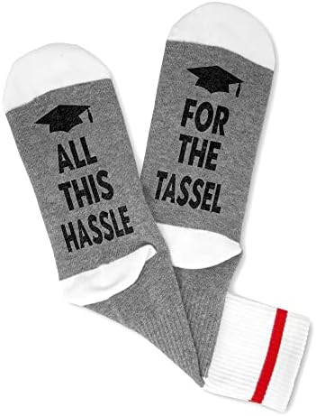 Грејс Јонкс сето ова неволја за чорапите Tassel, Класа од 2023 година, подарок за колеџ, подарок за дипломирање, оценка од 2023 година, дипломиран чорапи, подарок за оценува