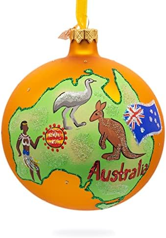 Патувајте во Австралија стакло топка Божиќ украс 4 инчи