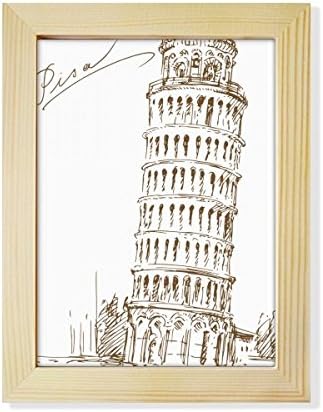 DiyThinker потпирајќи се кула на Пиза Италија Писа десктоп украсен фото рамка приказ уметничко сликарство дрвена