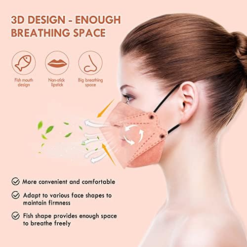 AOTDAOU KN95 Маски за лице за жени, 30 пакувања индивидуални завиткани шарени маски возрасни, формираат фитинг удобно дишење со прилагодлива