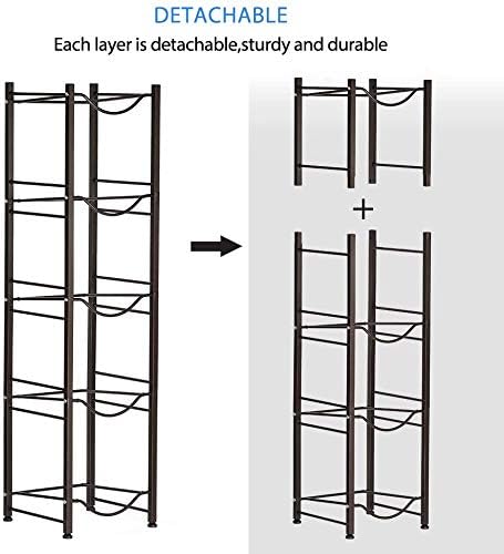 СЕХЕРТИВИ Држач за Бокал за Вода од 5 Галони Решетка За Складирање Шишиња Со Вода, Решетка за Бокал За Ладилник За Вода Од 4 Нивоа, Држач За