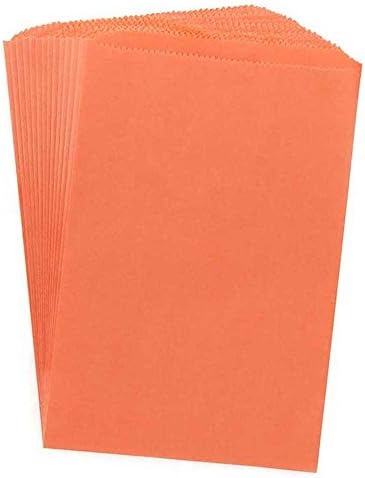 Hygloss 56913 производи хартија 1.000 дното на дното шарени уметности и занаетчиски торби-6 x 9 инчи, портокалово