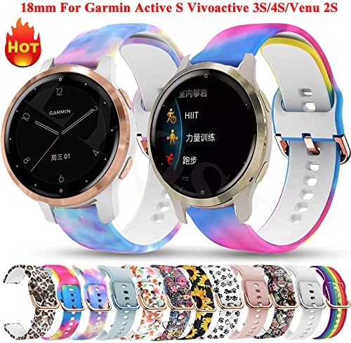 Sawidee 18mm Watch Band for C2 за Garmin VivoActive 3s/4s/Venu 2/Active S Rey Silicone Strap Smart EasyFit Замена додатоци