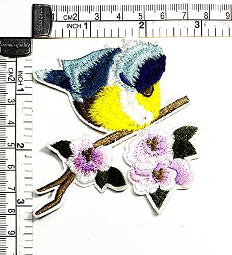 Кленплус 2 парчиња. Птица Убави Цвеќиња Лепенка Слатки Птици Цртан Филм Железо На Лепенка Везена Апликација Шие На Лепенка За Облека Фармерки