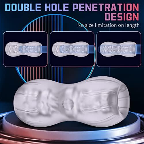 Машки мастурбатор, сексуални играчки со масти за него, џебни пички преносни со вагината двојно украсена машка магла, супер еластична сексуална