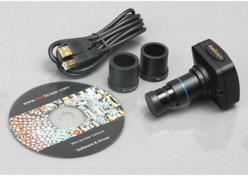 Amscope SE401Z-5m Дигитален Професионален Бинокуларен Стерео Микроскоп, Wf10x И WF20x Окулари, 10x И 20x Зголемување, 1X Цел, GOOSENECK LED
