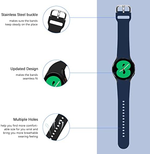 10 Пакет Бенд Компатибилен Со Samsung Galaxy Watch 4 Бендови 40mm 44mm, galaxy Watch класичен 4 42mm 46mm Бендови, 20mm Мек Спорт Силиконски Нараквица Подарок За Жени Мажи