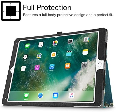Финти Фолио Случај за iPad Pro 12.9 2017 / iPad Pro 12.9 2015 - [Аголна Заштита] Премиум Стп Кожа Паметен Штанд Заштитен Капак Со