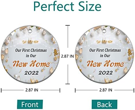 Орнаменти на новогодишни елки, прв Божиќ во нашиот нов дом 2022 година, Нов дом за Божиќни украси 2022, двострана керамика за печатење,