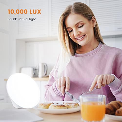 Ламба за терапија со Lastar Light, CM011 & CM021, 10,000 Lux UV Free Sunglight Lamp & UV без 12000 Lux Max Sun Larm со 5 нивоа на осветленост и