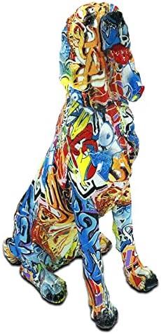 Скулптура со кучиња од лабрадор, статуа на животни од графити, уметничка фигура за канцелариски и украси за дома, за дневна соба за декорирање