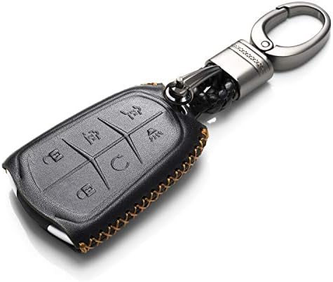 Vitodeco оригинална кожа паметен клуч за далечински управувач на клучеви за далечински управувач FOB со ланец на клучеви за 2015-2019