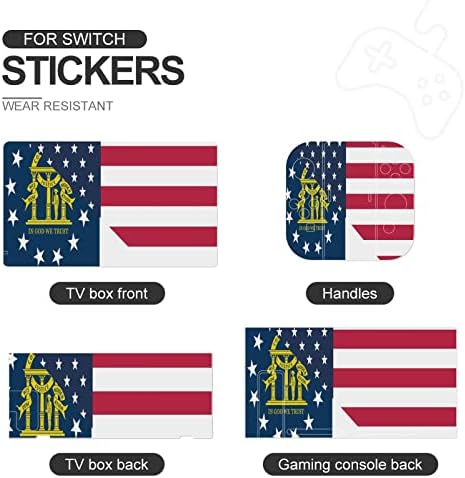 Американска и Georgiaорџија државно знаме на налепница за игра со знамиња Убава шема на налепница за заштитен филм за заштита на кожата, компатибилен со прекинувачот ?