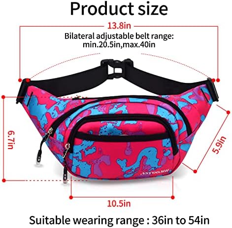 Nsyoom големи пакувања за жени, 5-зомпер џебови отпорни на вода, практична торба за половината, за велосипедско спортско патување со велосипедско патување за кампувањ?